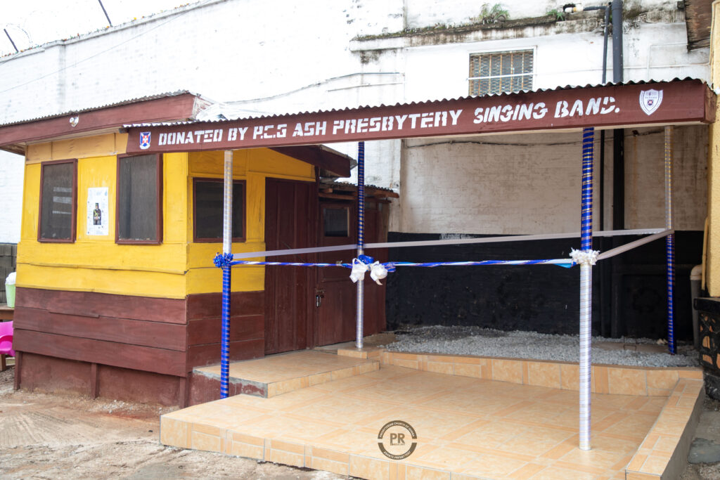 visitors' shed at Kumasi Female Prison, donated by Asante Presbytery Singing Bands' Union